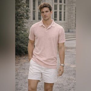Like new! Pink Abercrombie & Fitch Featherweight Knit Polo – Size Large